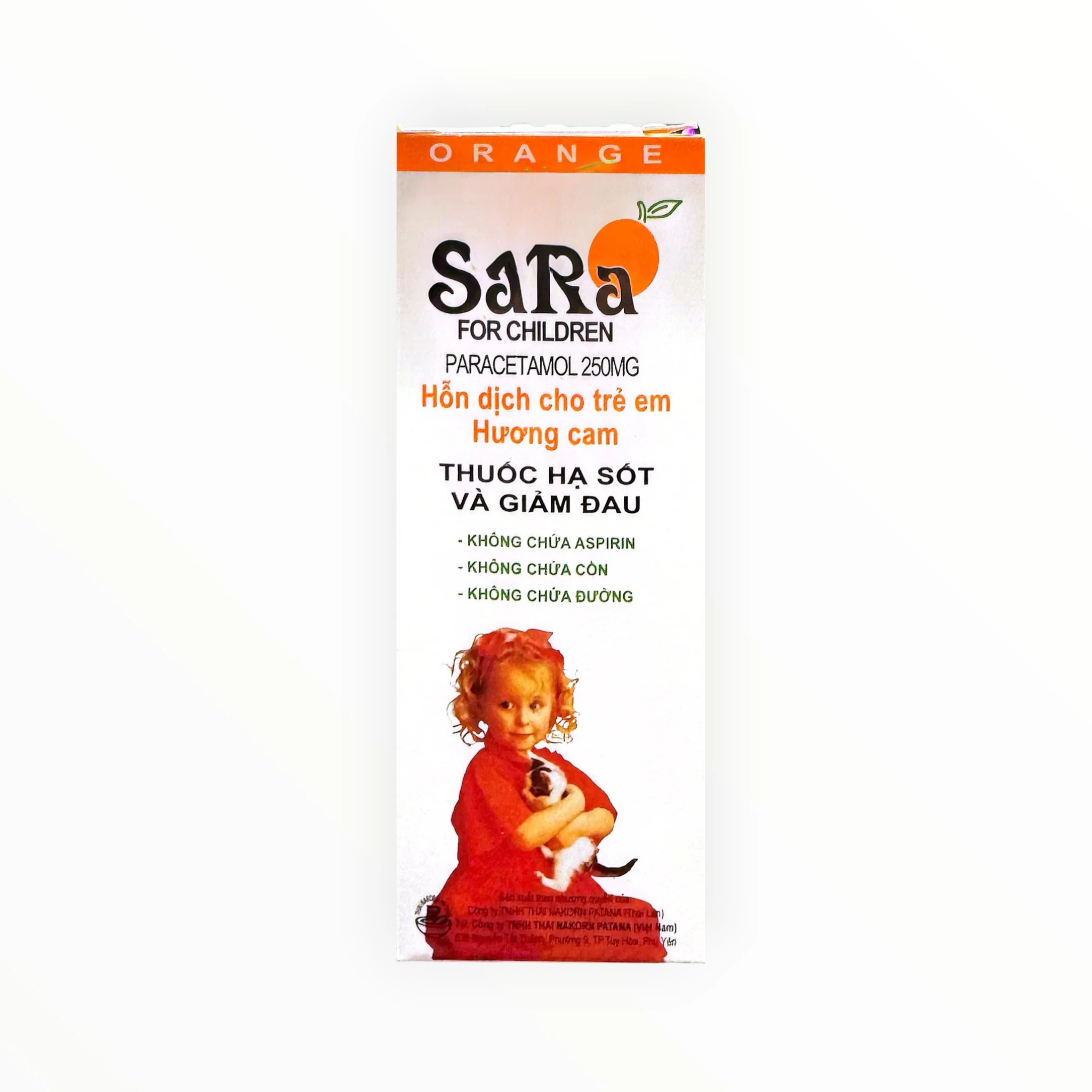 Hỗn dịch uống Sara for Children Paracetamol 250mg/5ml hạ sốt, giảm đau cho trẻ (Hộp 1 chai 60ml) 1 sara for children 1 1