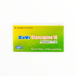 Thuốc SaVi Olanzapine 10 điều trị tâm thần phân liệt, rối loạn lưỡng cực (Hộp 3 vỉ x 10 viên) - hộp 1