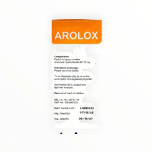 Hộp siro Arolox Ambroxol Hydrochloride 15mg/5ml