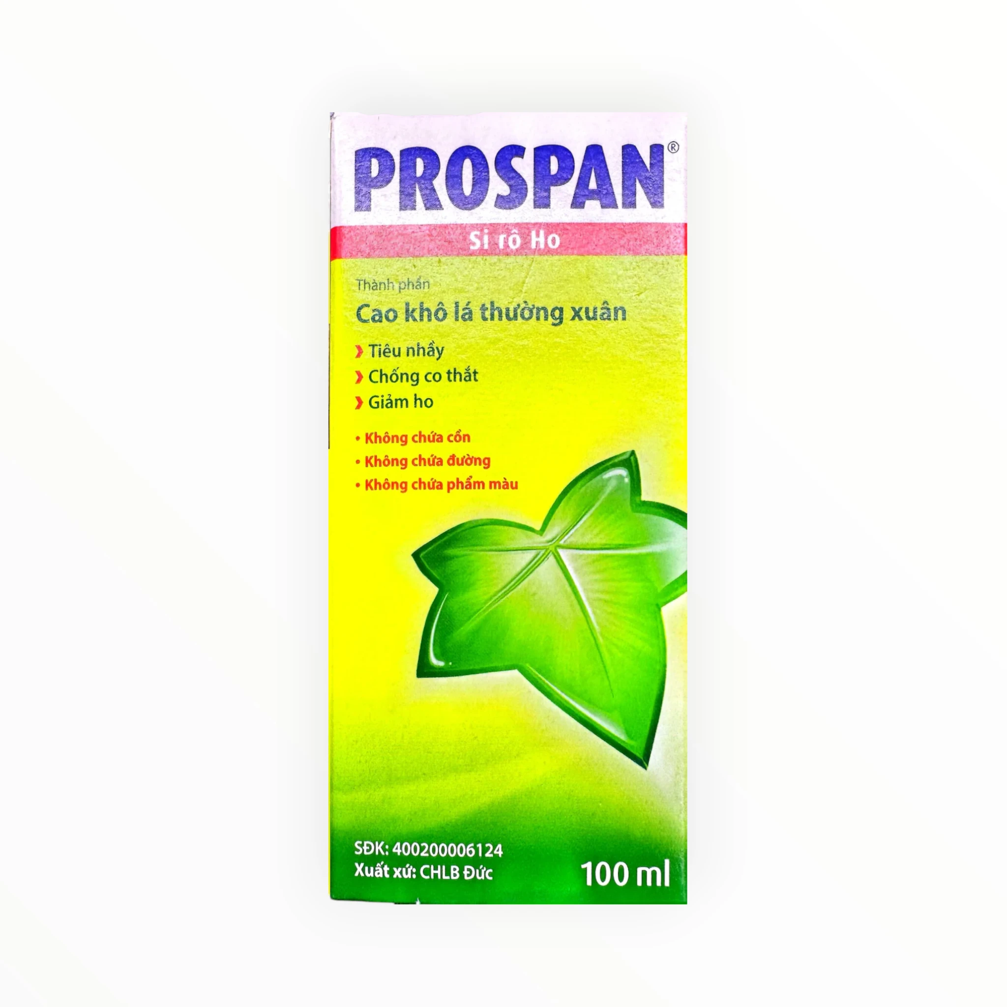 Siro ho Prospan Cao lá thường xuân 35mg/5ml tiêu nhầy, giảm ho trong viêm đường hô hấp (Hộp 1 chai 100ml) 1 siro ho prospan 100ml 1 1