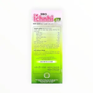 Siro Ích Nhi 3+ Nam Dược hỗ trợ giảm ho, đờm, sổ mũi cho trẻ từ 3-12 tuổi (Hộp 1 lọ 90ml) 5 siro ich nhi 3 plus 3 1