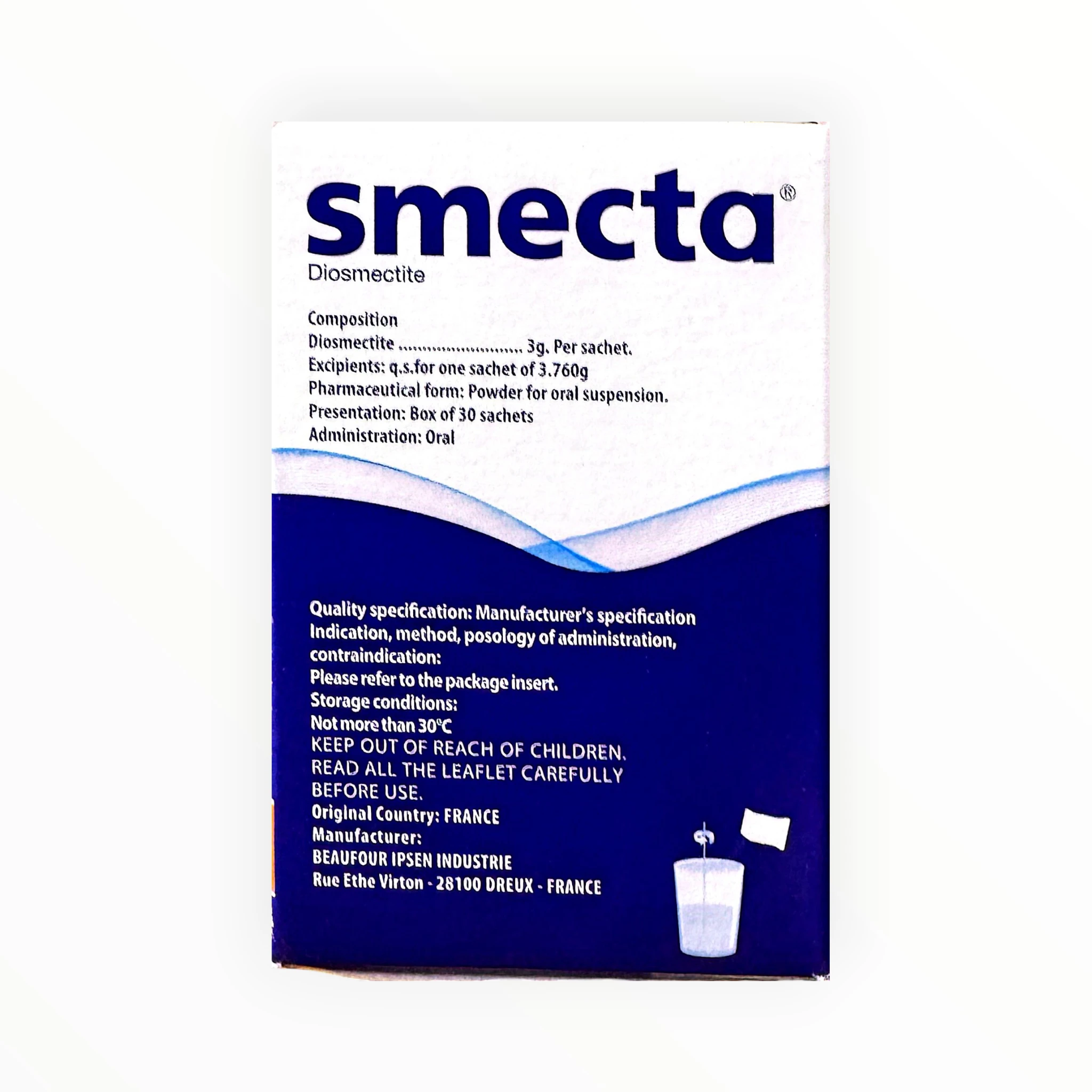 Thuốc Smecta Diosmectite điều trị tiêu chảy cấp, bảo vệ niêm mạc tiêu hóa (Hộp 30 gói) 3 Smecta - hộp 3