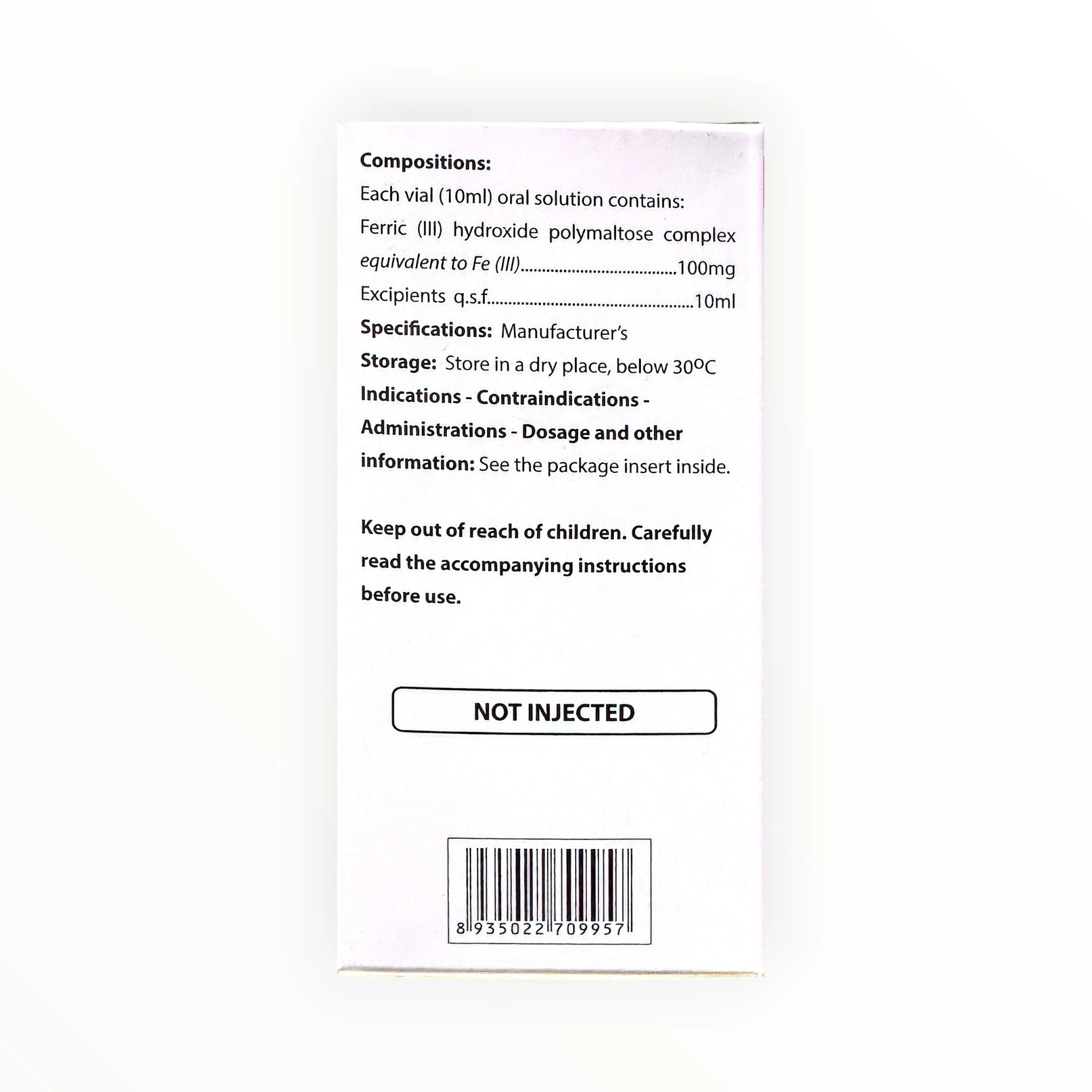 Dung dịch uống Solufemo Sắt (III) hydroxid polymaltose complex 100mg điều trị, dự phòng thiếu máu thiếu sắt (Hộp 20 ống x 10ml) 3 Dung dịch uống Solufemo Sắt (III) hydroxid polymaltose complex 100mg điều trị, dự phòng thiếu máu thiếu sắt (Hộp 20 ống x 10ml) - hộp 3