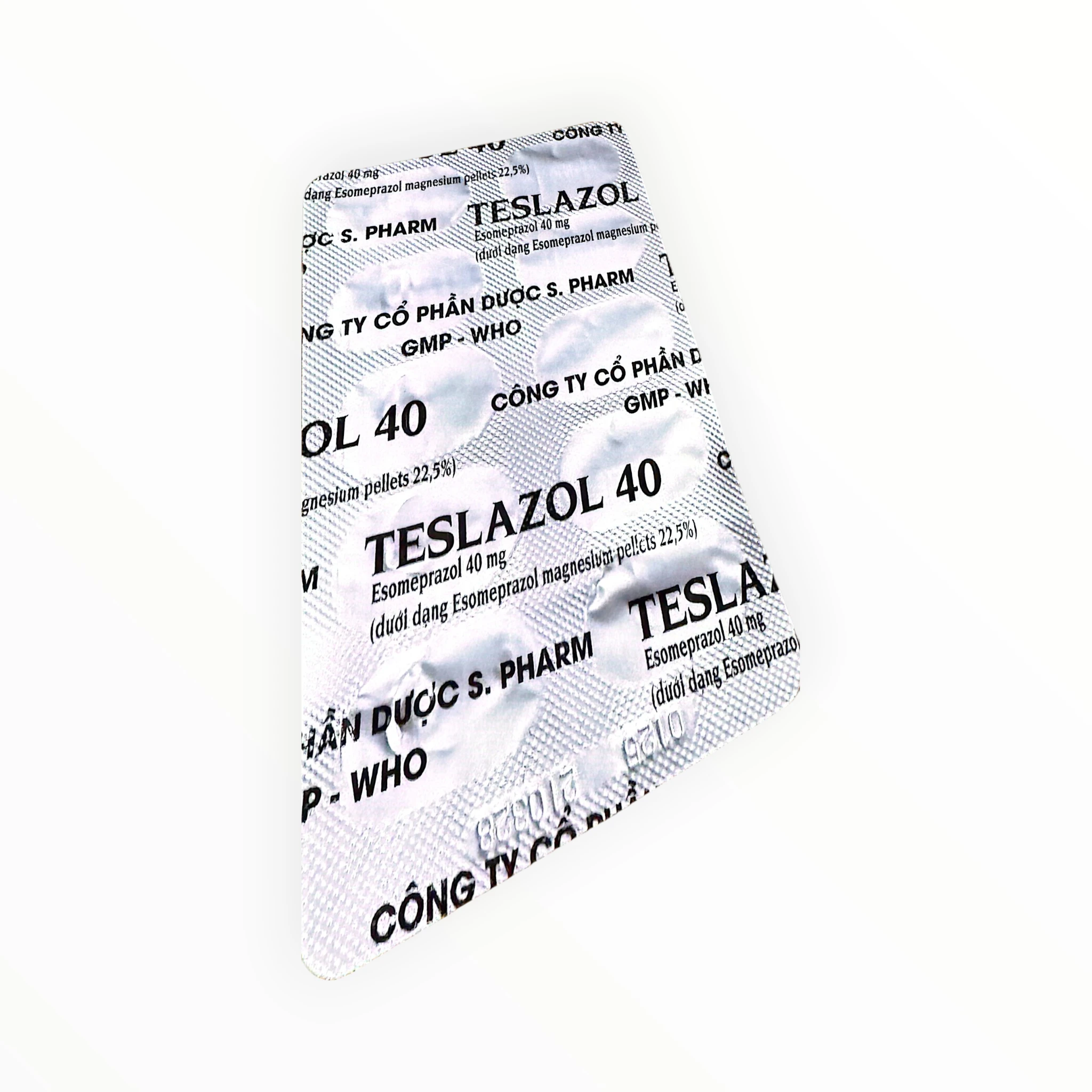 Thuốc Teslazol 40 Esomeprazol điều trị viêm xước thực quản do trào ngược, tiệt trừ H. pylori (Hộp 10 vỉ x 10 viên) 4 Teslazol 40 - vỉ 1