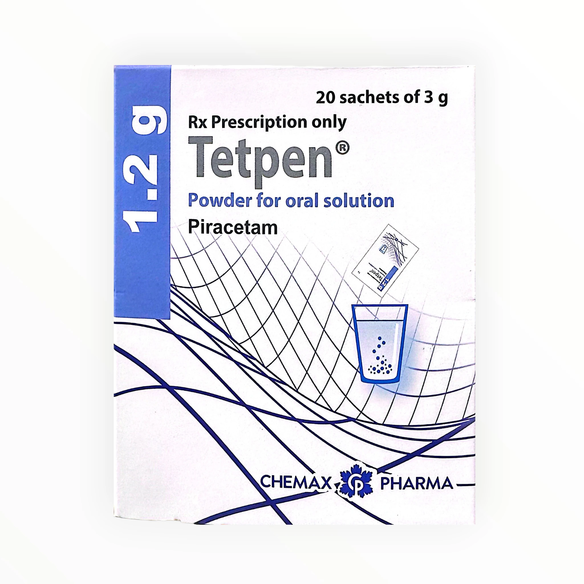 Thuốc bột Tetpen 1,2g Piracetam pha dung dịch uống hỗ trợ tuần hoàn não (Hộp 20 gói x 3g) 2 Thuốc bột Tetpen 1,2g Piracetam pha dung dịch uống hỗ trợ tuần hoàn não (Hộp 20 gói x 3g) - hộp 2