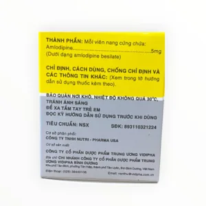 Hộp thuốc Amlodipin 5mg Vidipha