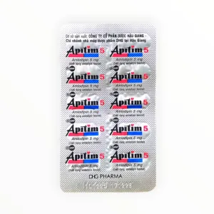 Thuốc Apitim 5 Amlodipin 5mg DHG Pharma điều trị tăng huyết áp (Hộp 3 vỉ x 10 viên) 13 Vỉ thuốc Apitim 5 Amlodipin 5mg DHG Pharma