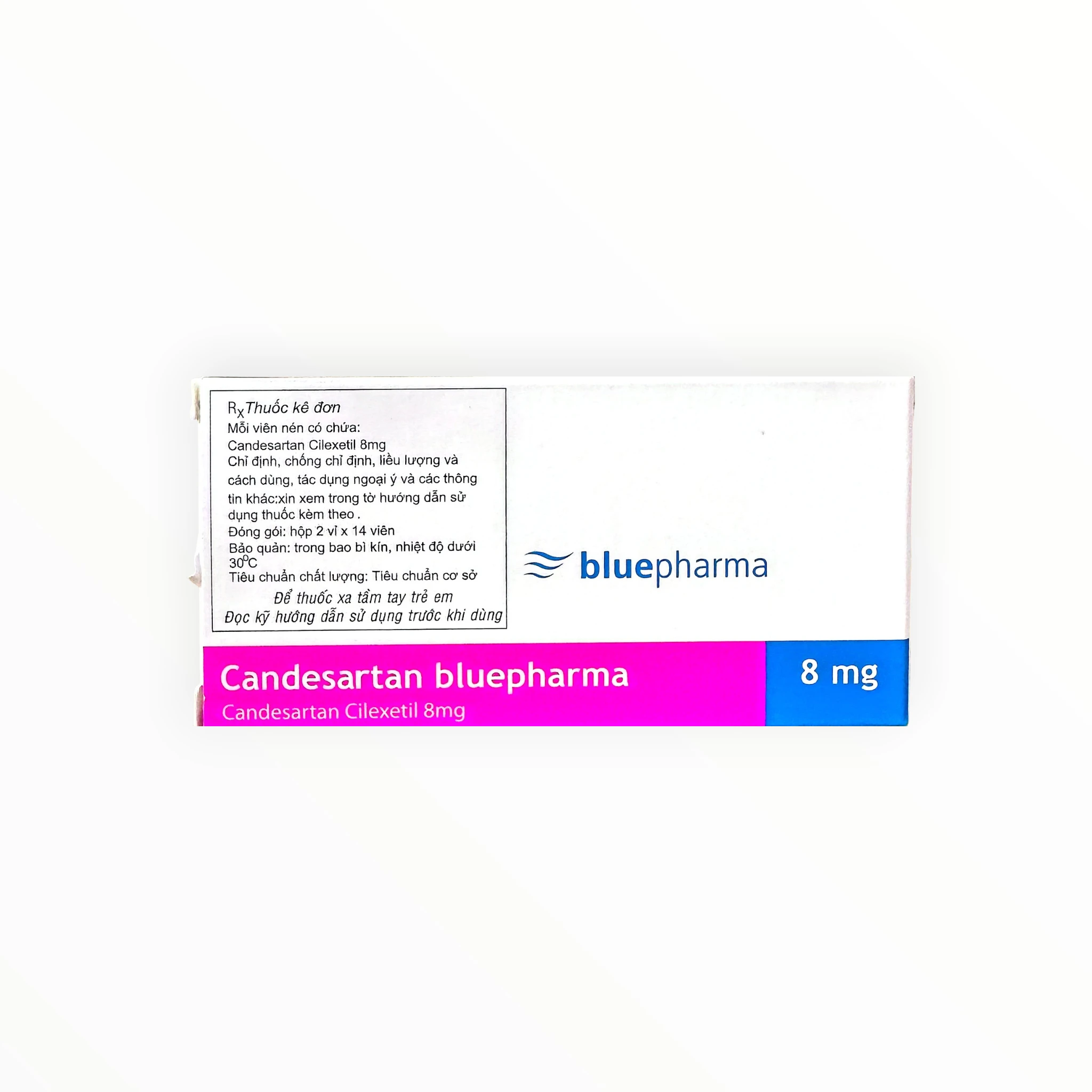 Thuốc Candesartan Bluepharma 8mg điều trị tăng huyết áp, suy tim (Hộp 2 vỉ x 14 viên) 3 Hộp thuốc Candesartan Bluepharma 8mg