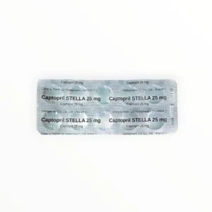 Thuốc Captopril STELLA 25mg điều trị tăng huyết áp, suy tim (Hộp 10 vỉ x 10 viên) 10 Vỉ thuốc Captopril STELLA 25mg