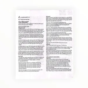 Tờ hướng dẫn sử dụng thuốc Co-Diovan 80/12,5 Valsartan/Hydrochlorothiazide