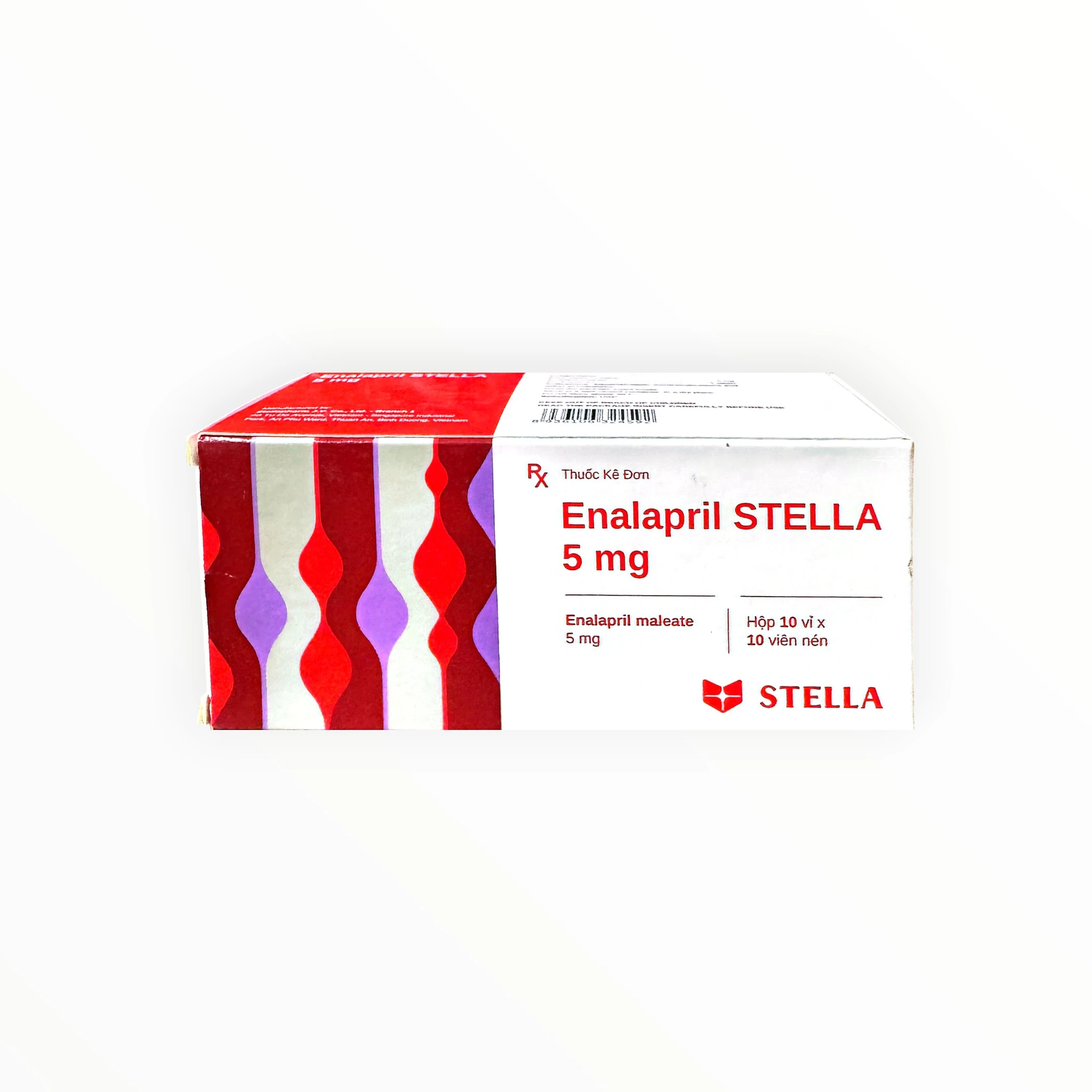 Thuốc Enalapril STELLA 5mg điều trị tăng huyết áp, suy tim (Hộp 3 vỉ x 10 viên) 1 Hộp thuốc Enalapril STELLA 5mg