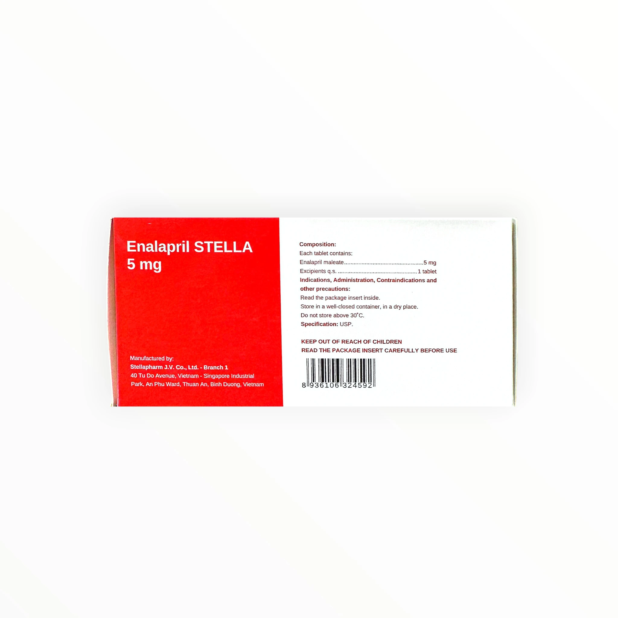 Thuốc Enalapril STELLA 5mg điều trị tăng huyết áp, suy tim (Hộp 3 vỉ x 10 viên) 2 Hộp thuốc Enalapril STELLA 5mg