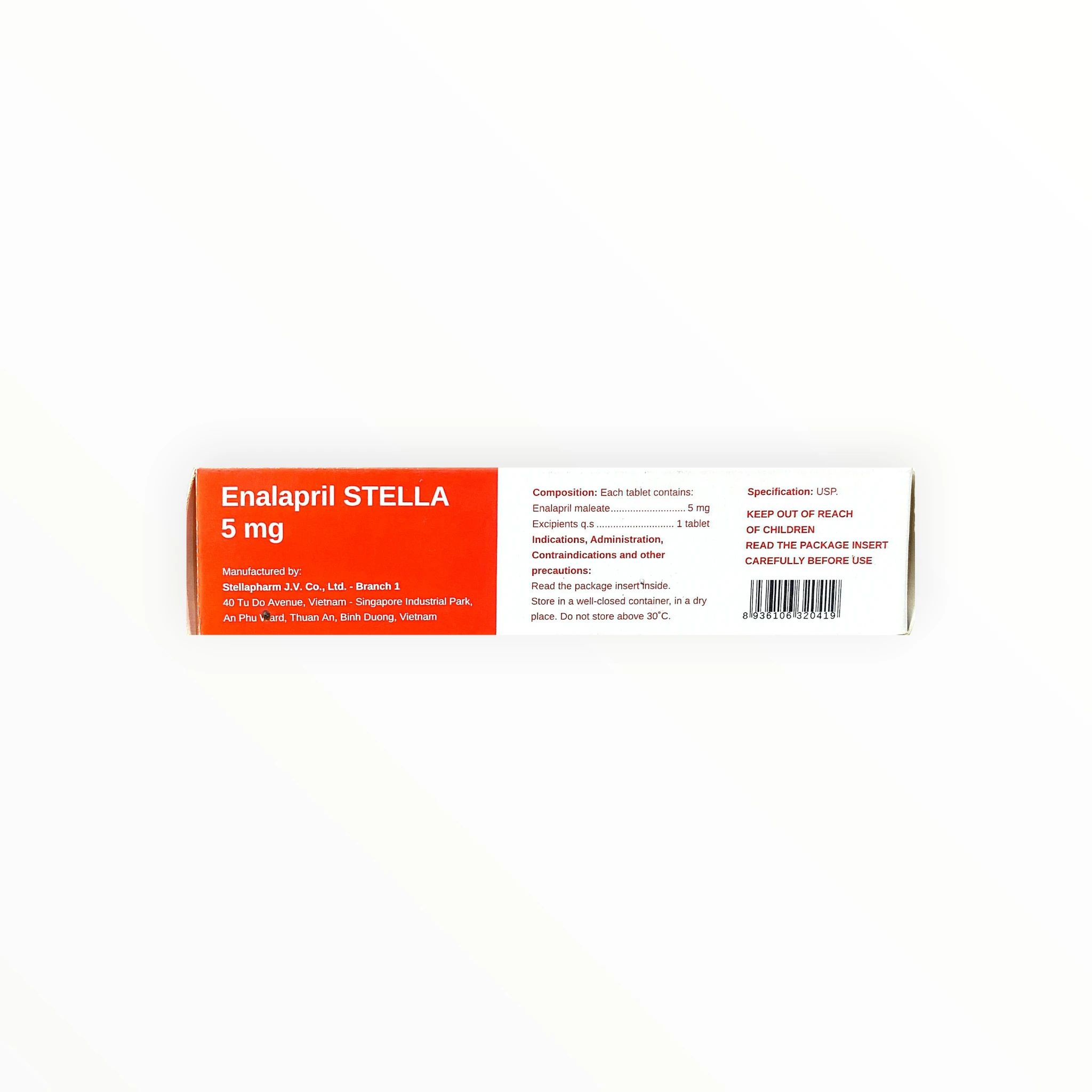 Thuốc Enalapril STELLA 5mg điều trị tăng huyết áp, suy tim (Hộp 3 vỉ x 10 viên) 9 Hộp thuốc Enalapril STELLA 5mg