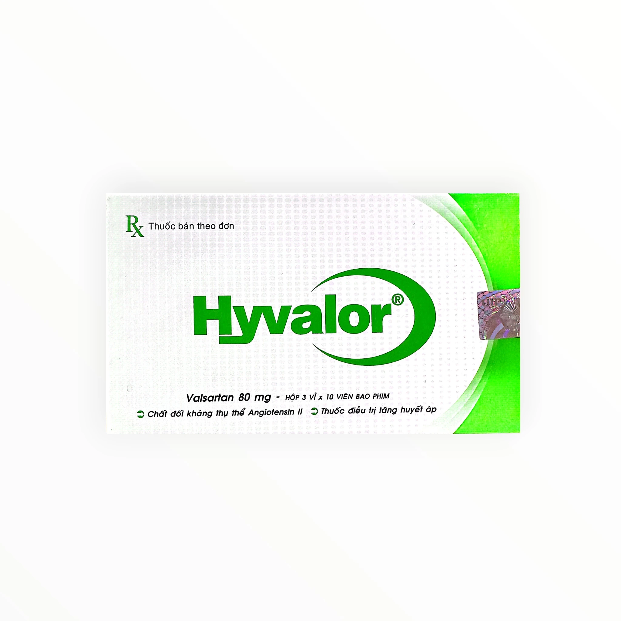 Thuốc Hyvalor 80mg Valsartan điều trị tăng huyết áp, suy tim (Hộp 3 vỉ x 10 viên) 1 Hộp thuốc Hyvalor 80mg Valsartan