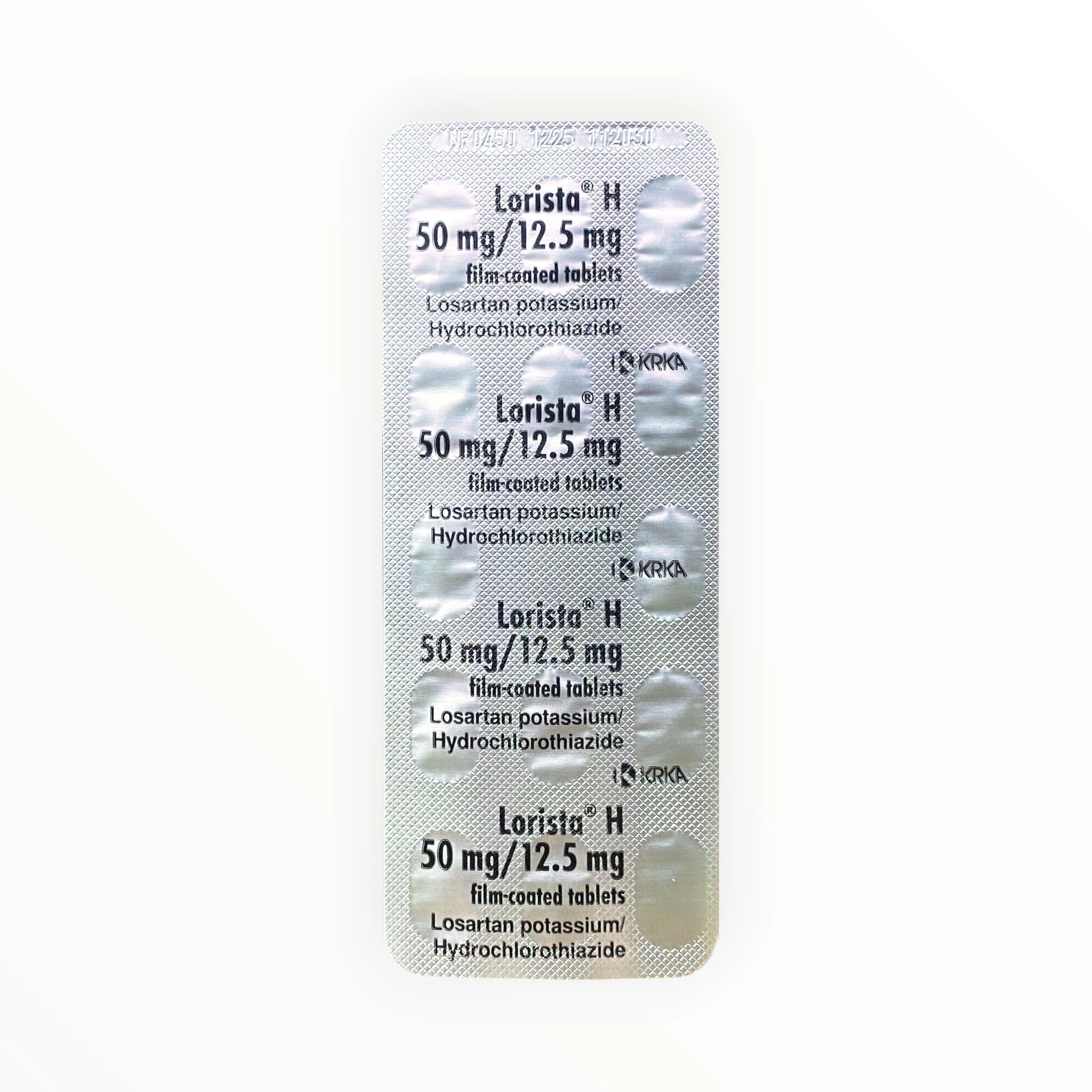 Thuốc Lorista H 50mg/12,5mg Losartan/Hydrochlorothiazid điều trị tăng huyết áp 5 Vỉ thuốc Lorista H 50mg/12,5mg Losartan/Hydrochlorothiazid
