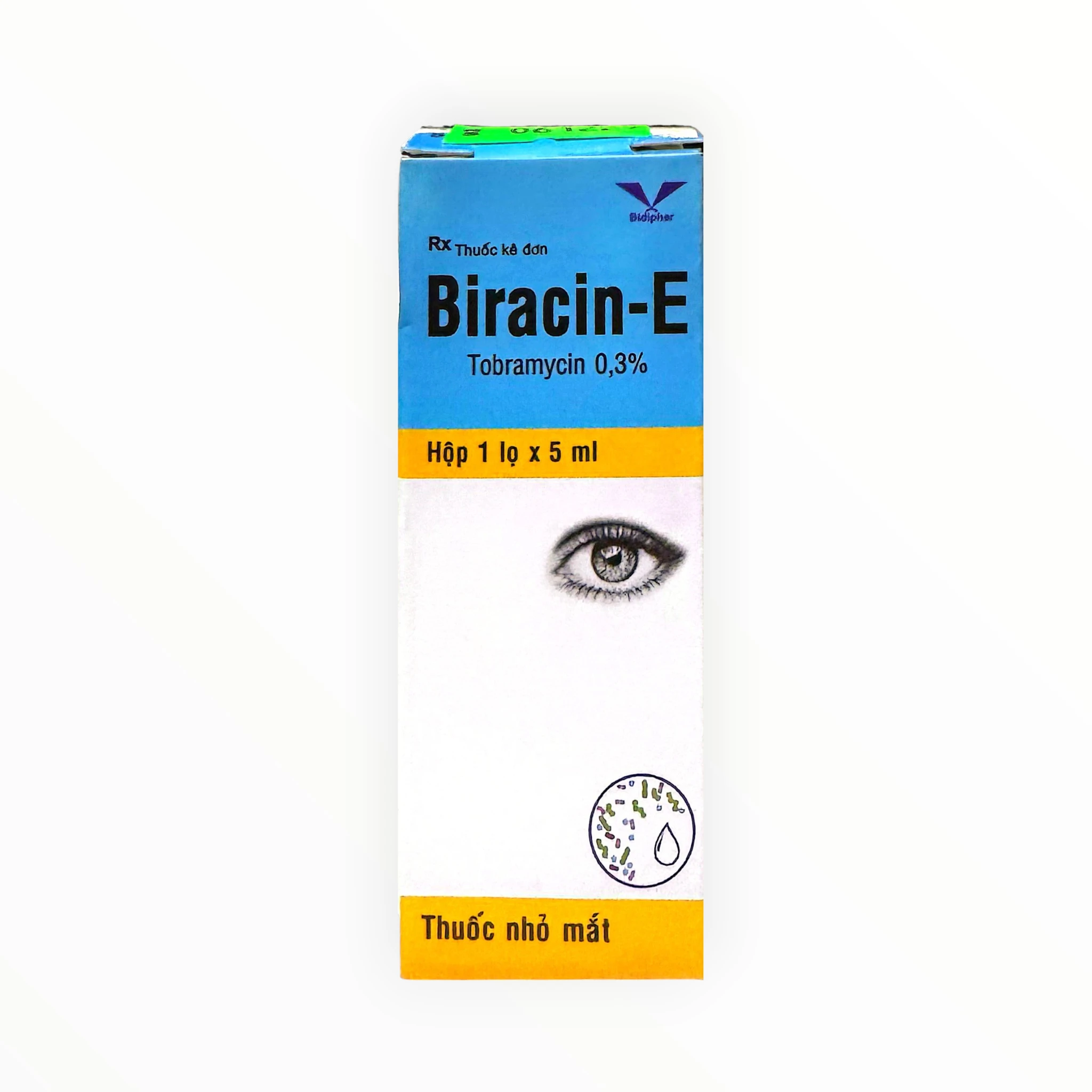 Thuốc nhỏ mắt Biracin-E Tobramycin 0,3% điều trị nhiễm khuẩn mắt (Hộp 1 lọ 5ml) 1 Hộp thuốc nhỏ mắt Biracin-E Tobramycin 0,3%