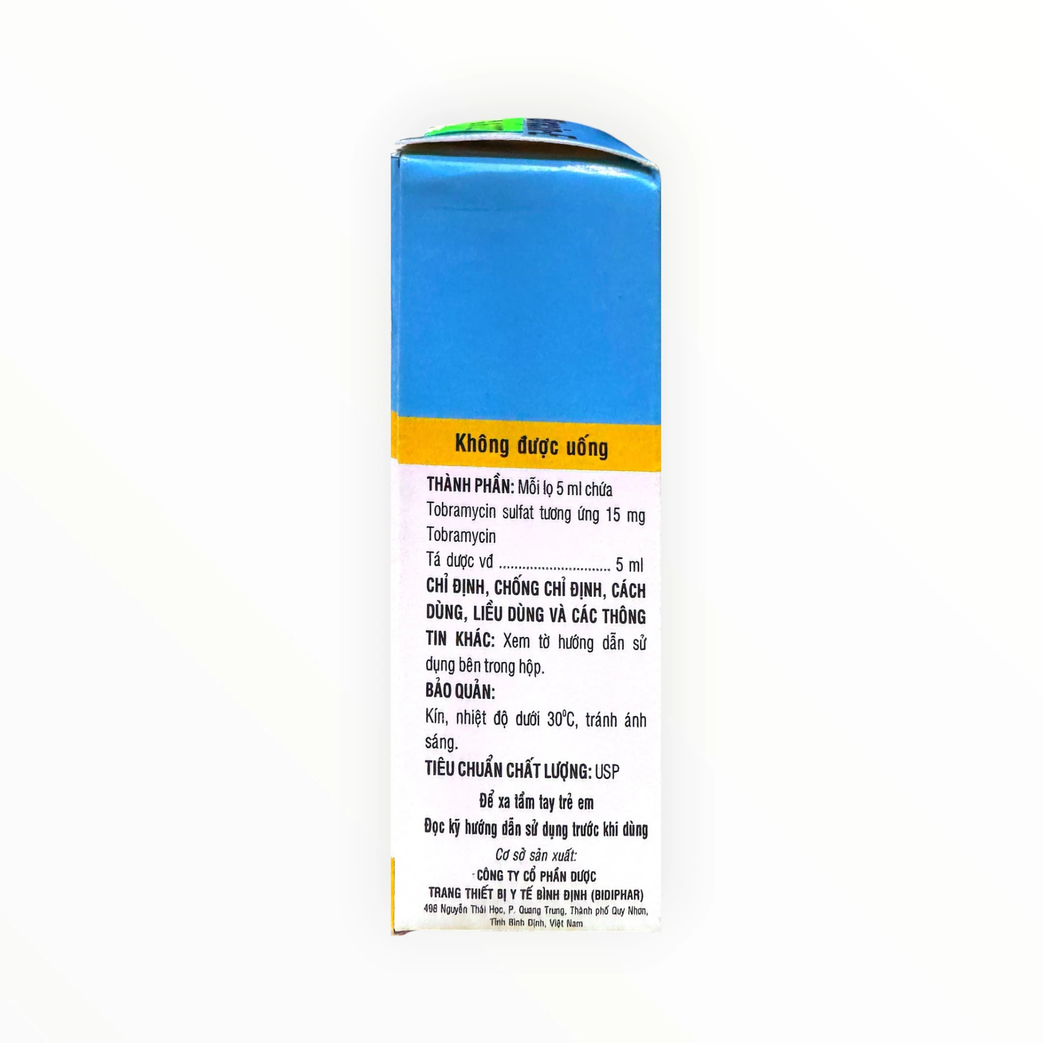 Thuốc nhỏ mắt Biracin-E Tobramycin 0,3% điều trị nhiễm khuẩn mắt (Hộp 1 lọ 5ml) 3 Hộp thuốc nhỏ mắt Biracin-E Tobramycin 0,3%