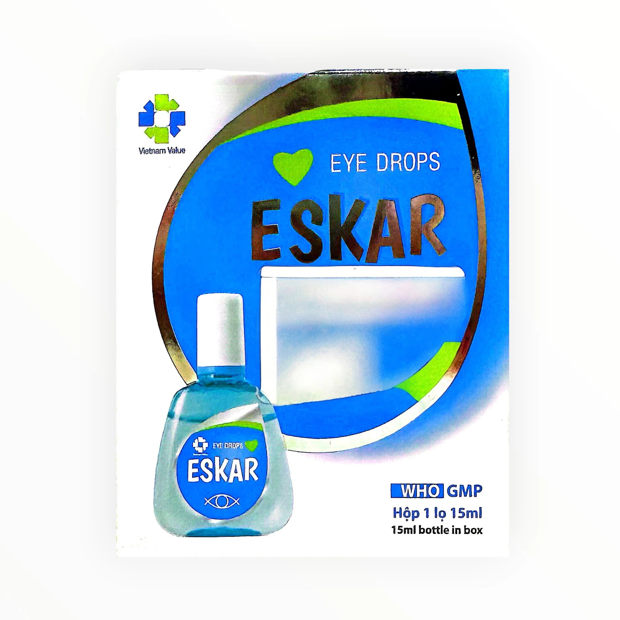 Thuốc nhỏ mắt Eskar làm dịu mỏi mắt, khô rát mắt, rửa mắt (Hộp 1 lọ 15ml) 1 Hộp thuốc nhỏ mắt Eskar