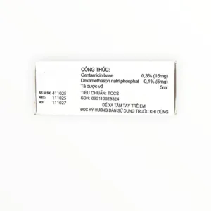 Thuốc nhỏ mắt, mũi, tai Collydexa Gold Gentamicin, Dexamethasone kháng viêm, kháng khuẩn (Hộp 1 lọ 5ml) 6 Hộp thuốc nhỏ mắt, mũi, tai Collydexa Gold Gentamicin, Dexamethasone