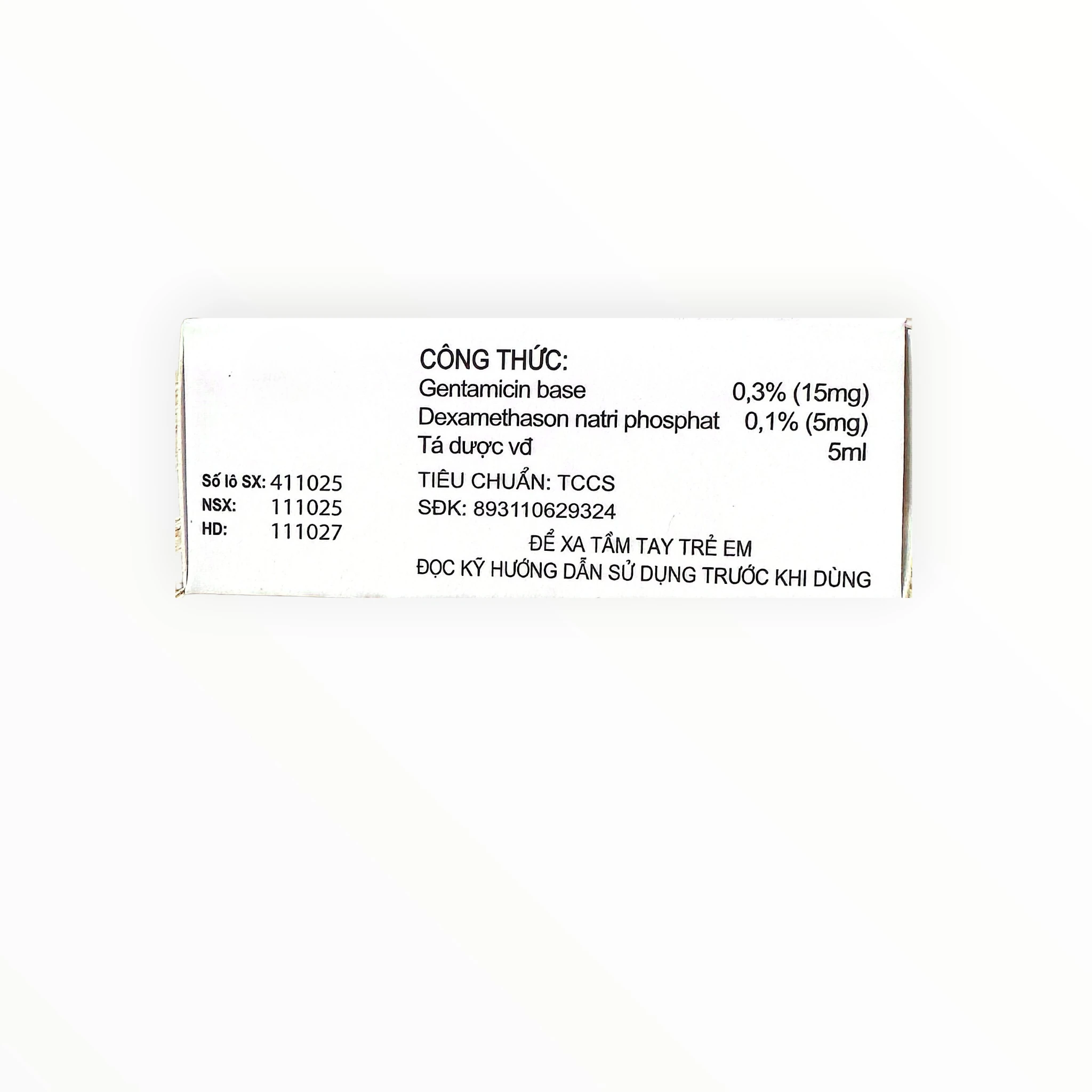 Thuốc nhỏ mắt, mũi, tai Collydexa Gold Gentamicin, Dexamethasone kháng viêm, kháng khuẩn (Hộp 1 lọ 5ml) 3 Hộp thuốc nhỏ mắt, mũi, tai Collydexa Gold Gentamicin, Dexamethasone