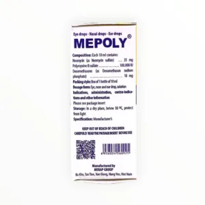 Hộp thuốc nhỏ mắt, mũi, tai Mepoly Neomycin, Polymyxin B, Dexamethason
