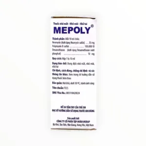Thuốc nhỏ mắt, mũi, tai Mepoly Neomycin, Polymyxin B, Dexamethason kháng viêm - kháng khuẩn (Hộp 1 lọ 10ml) 8 Hộp thuốc nhỏ mắt, mũi, tai Mepoly Neomycin, Polymyxin B, Dexamethason