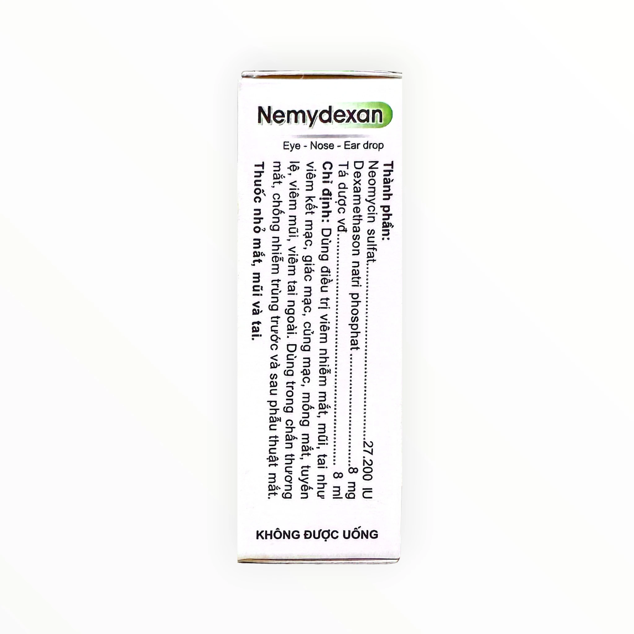 Thuốc nhỏ mắt, mũi, tai Nemydexan Neomycin, Dexamethason kháng viêm - kháng khuẩn (Hộp 1 lọ 8ml) 2 Hộp thuốc nhỏ mắt, mũi, tai Nemydexan Neomycin, Dexamethason