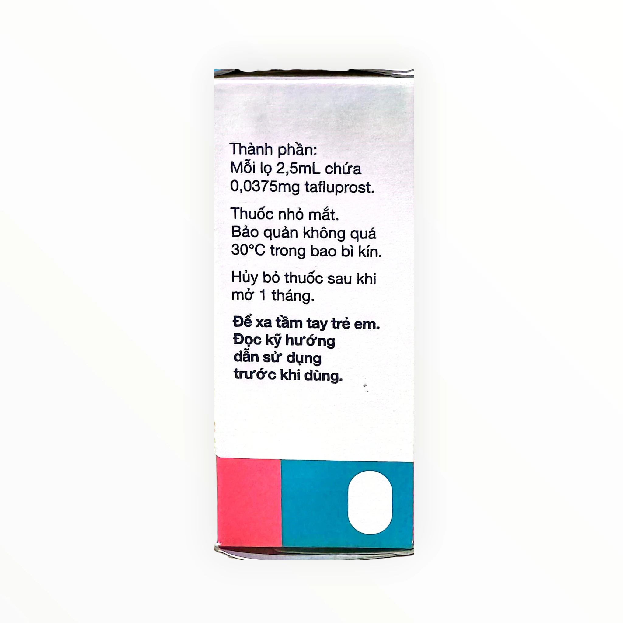 Thuốc nhỏ mắt Taflotan Tafluprost 0,0015% điều trị tăng nhãn áp, glôcôm góc mở (Hộp 1 lọ 2,5ml) 2 Hộp thuốc nhỏ mắt Taflotan Tafluprost 0,0015%