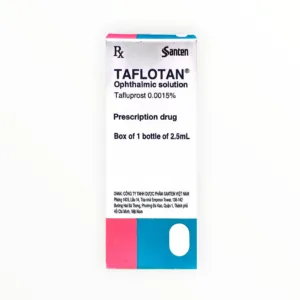 Thuốc nhỏ mắt Taflotan Tafluprost 0,0015% điều trị tăng nhãn áp, glôcôm góc mở (Hộp 1 lọ 2,5ml) 6 Hộp thuốc nhỏ mắt Taflotan Tafluprost 0,0015%