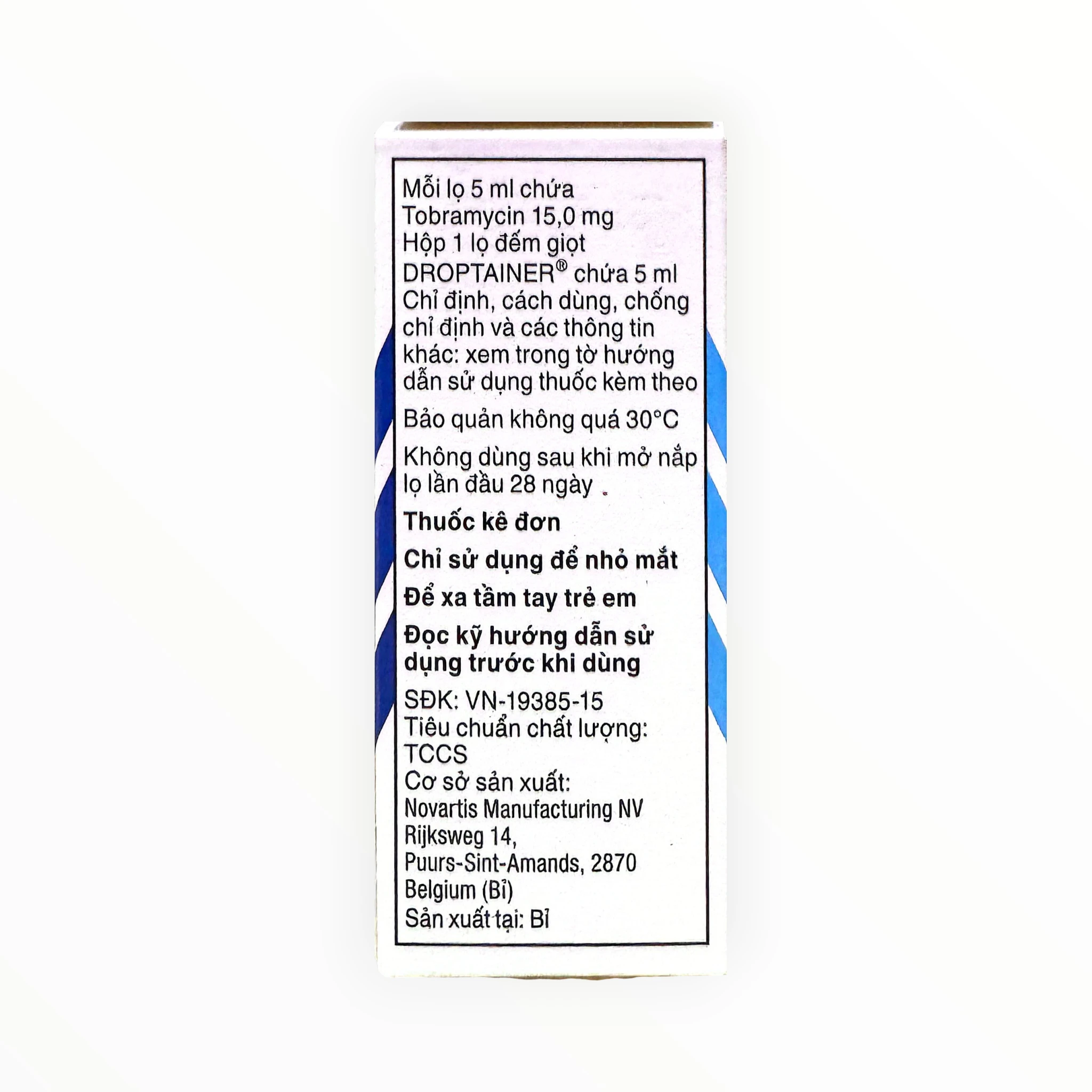 Thuốc nhỏ mắt Tobrex Tobramycin 3mg/ml điều trị nhiễm khuẩn mắt (Hộp 1 lọ 5ml) 3 Hộp thuốc nhỏ mắt Tobrex Tobramycin 3mg/ml