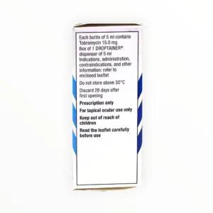 Thuốc nhỏ mắt Tobrex Tobramycin 3mg/ml điều trị nhiễm khuẩn mắt (Hộp 1 lọ 5ml) 7 Hộp thuốc nhỏ mắt Tobrex Tobramycin 3mg/ml