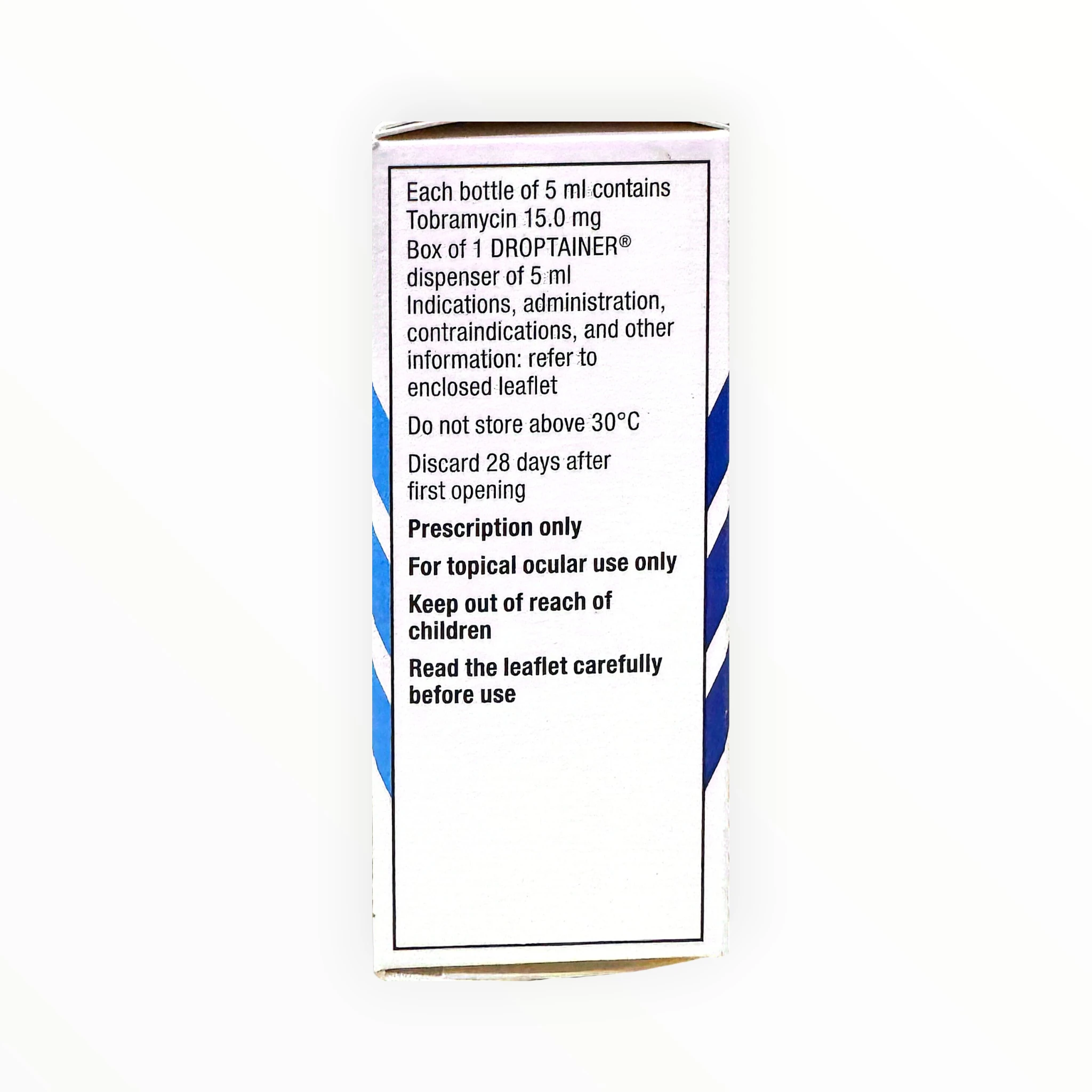 Thuốc nhỏ mắt Tobrex Tobramycin 3mg/ml điều trị nhiễm khuẩn mắt (Hộp 1 lọ 5ml) 4 Hộp thuốc nhỏ mắt Tobrex Tobramycin 3mg/ml