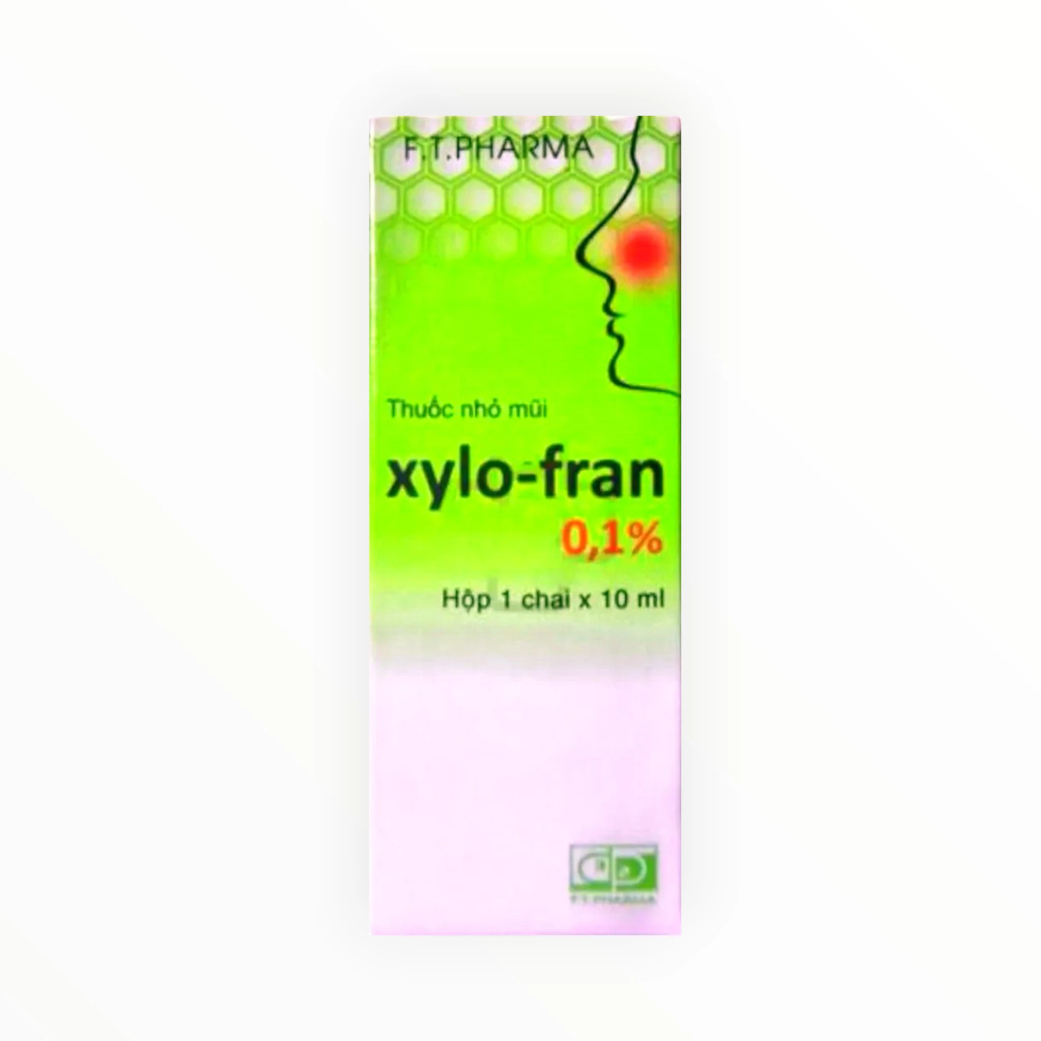 Thuốc nhỏ mũi Xylo-fran 0,1% Xylometazolin giảm nghẹt mũi cho người lớn, trẻ trên 12 tuổi (Chai 10ml) 1 Hộp thuốc nhỏ mũi Xylo-fran 0,1% Xylometazolin