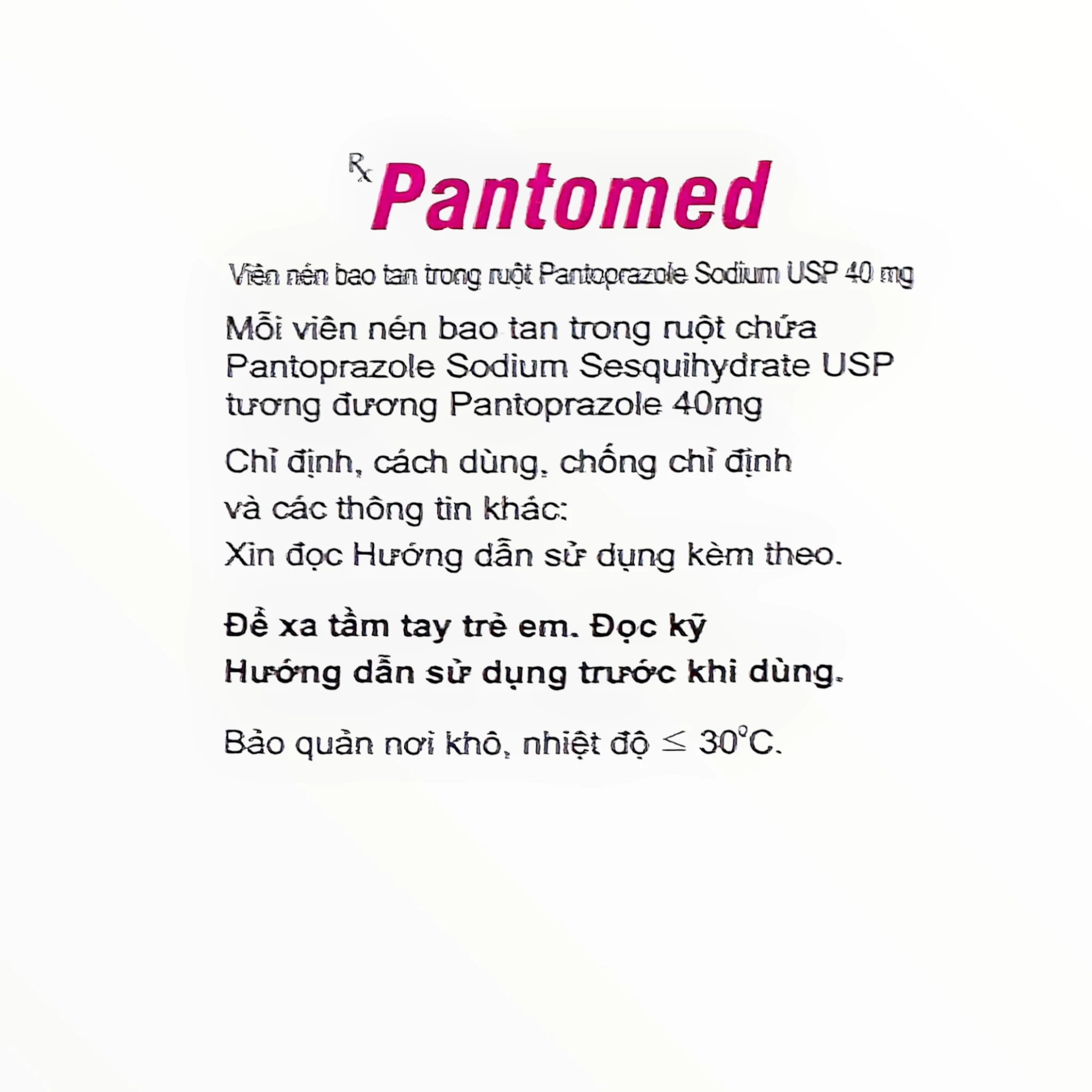 Thuốc Pantomed Pantoprazole 40mg điều trị trào ngược dạ dày, loét dạ dày tá tràng (Hộp 10 vỉ x 10 viên) 2 Hộp thuốc Pantomed Pantoprazole 40mg