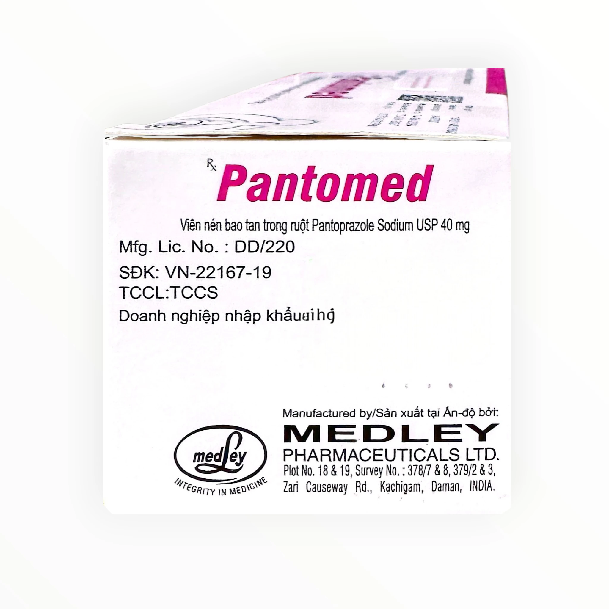 Thuốc Pantomed Pantoprazole 40mg điều trị trào ngược dạ dày, loét dạ dày tá tràng (Hộp 10 vỉ x 10 viên) 3 Hộp thuốc Pantomed Pantoprazole 40mg