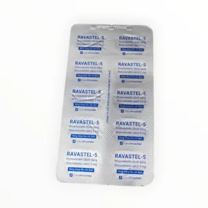 Thuốc Ravastel-5 Rosuvastatin 5mg điều trị rối loạn lipid máu (Hộp 3 vỉ x 10 viên) 16 Vỉ thuốc Ravastel-5 Rosuvastatin 5mg