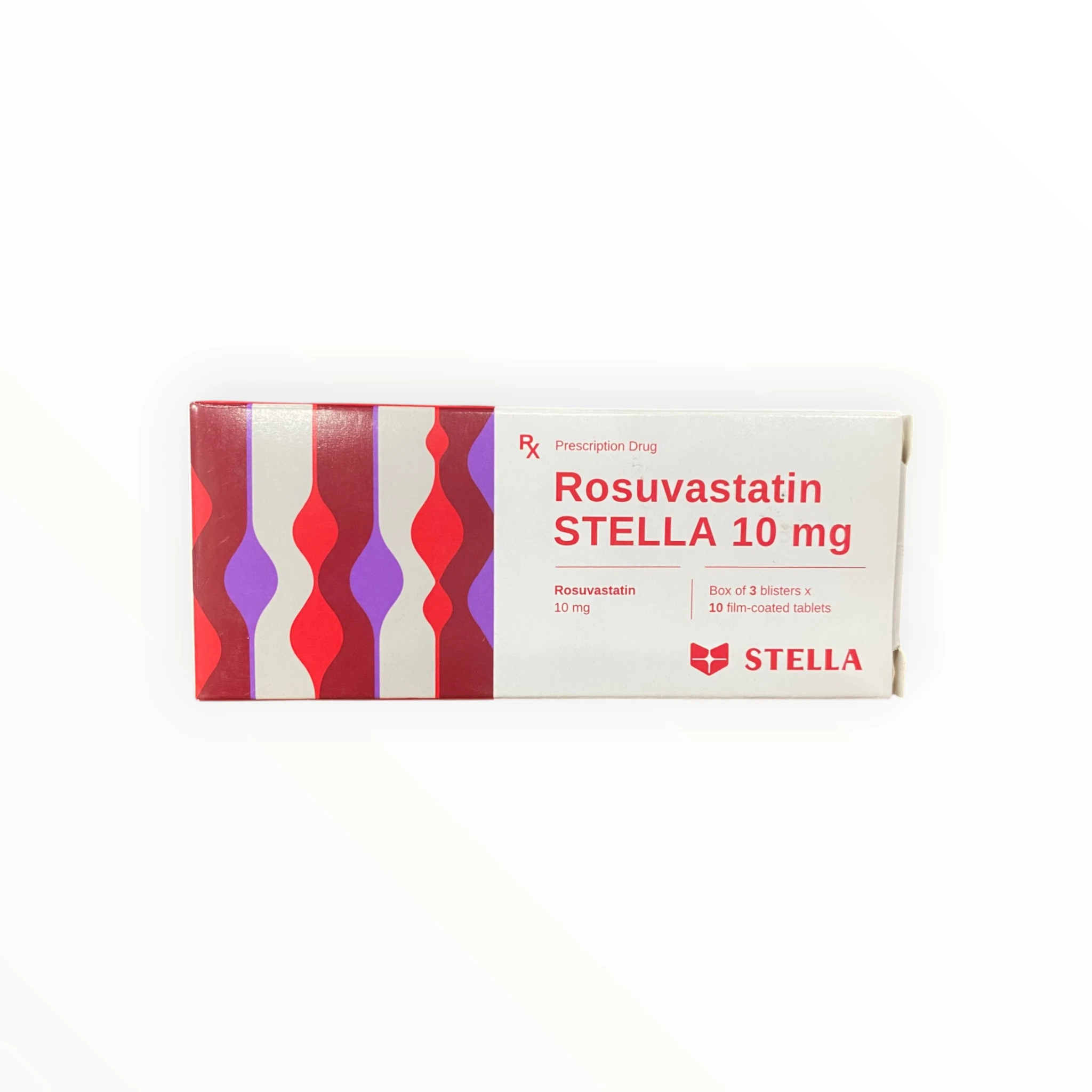 Thuốc Rosuvastatin STELLA 10mg điều trị rối loạn lipid máu (Hộp 3 vỉ x 10 viên) 1 Hộp thuốc Rosuvastatin STELLA 10mg