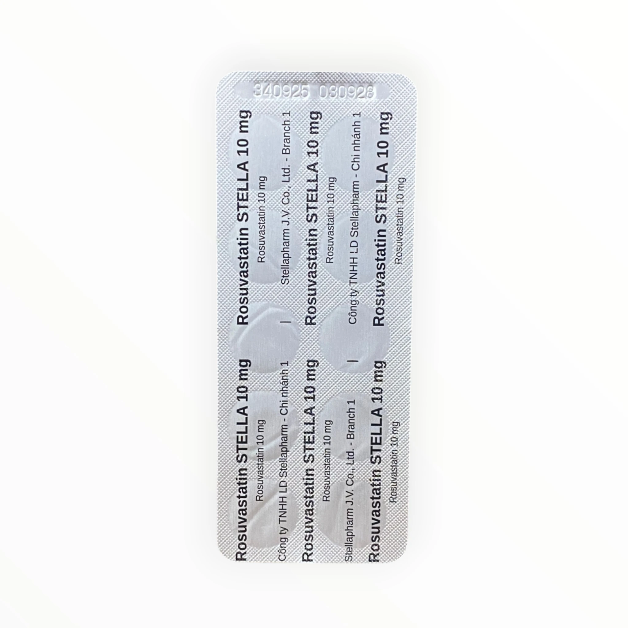Thuốc Rosuvastatin STELLA 10mg điều trị rối loạn lipid máu (Hộp 3 vỉ x 10 viên) 6 Vỉ thuốc Rosuvastatin STELLA 10mg
