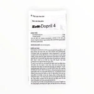 Thuốc SaVi Dopril 4 Perindopril điều trị tăng huyết áp, suy tim (Hộp 3 vỉ x 10 viên) 11 Tờ hướng dẫn sử dụng thuốc SaVi Dopril 4 Perindopril