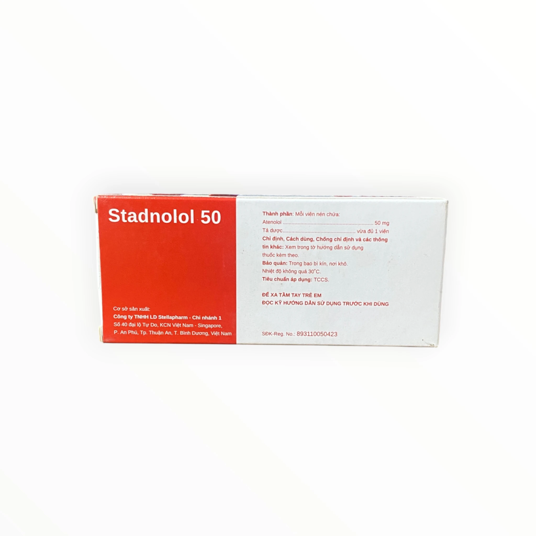 Thuốc Stadnolol 50 Atenolol 50mg điều trị tăng huyết áp, loạn nhịp tim 3 Hộp thuốc Stadnolol 50 Atenolol 50mg
