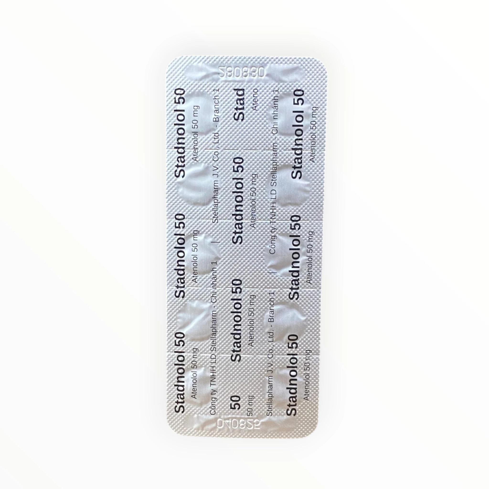 Thuốc Stadnolol 50 Atenolol 50mg điều trị tăng huyết áp, loạn nhịp tim 5 Vỉ thuốc Stadnolol 50 Atenolol 50mg