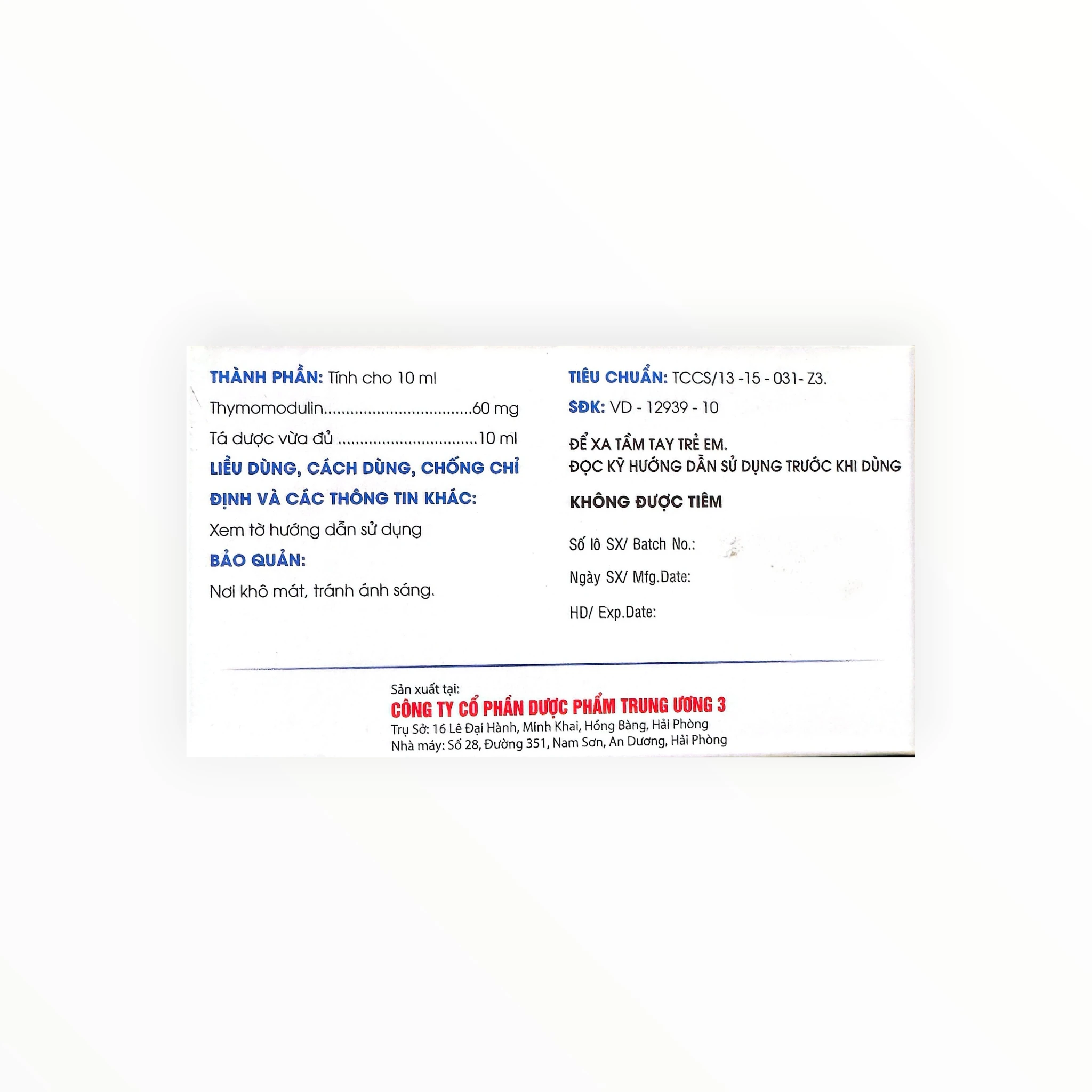 Thuốc Thytodux Thymomodulin 60mg/10ml tăng cường miễn dịch, dự phòng tái phát nhiễm khuẩn hô hấp (Hộp 4 vỉ x 5 ống x 10ml) 2 Thuốc Thytodux Thymomodulin 60mg/10ml tăng cường miễn dịch, dự phòng tái phát nhiễm khuẩn hô hấp (Hộp 4 vỉ x 5 ống x 10ml) - hộp 2