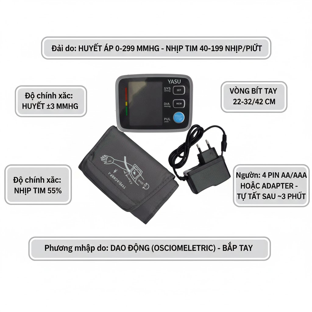 Máy Huyết Áp Yasu U80eh 2 Máy Huyết Áp Yasu U80eh - Ảnh 2