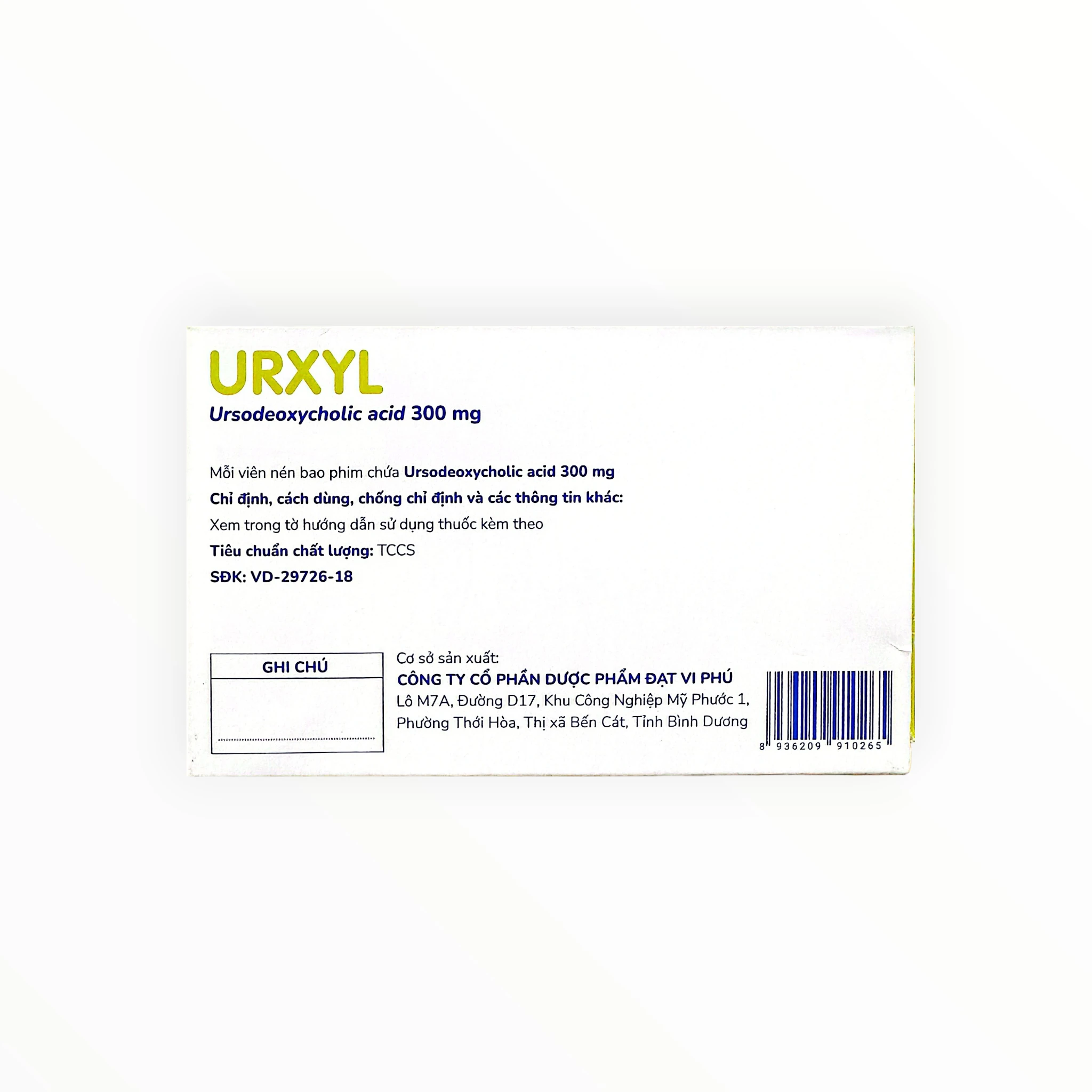 Urxyl 300mg - Ursodeoxycholic Acid Davipharm - Hộp 6 Vỉ x 10 Viên 2 Urxyl 300mg - Ursodeoxycholic Acid Davipharm - Hộp 6 Vỉ x 10 Viên - hộp 2