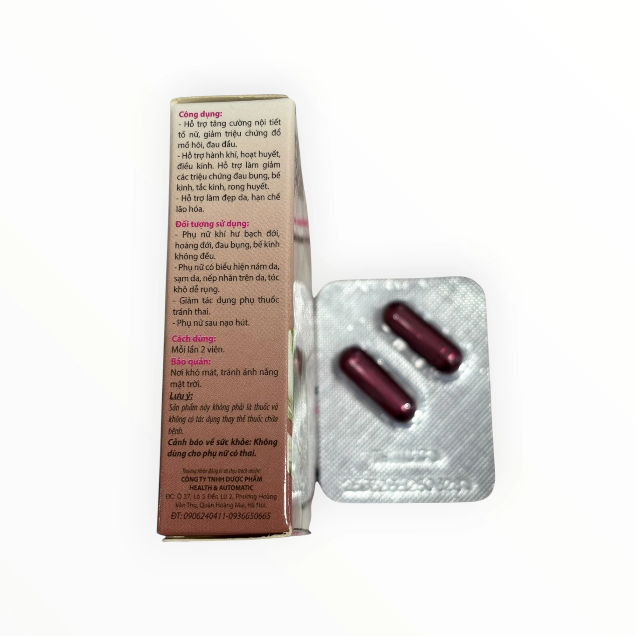 Viên nang cứng Dạ Cung An hỗ trợ nội tiết tố nữ (Hộp 2 viên) 2 Hộp viên nang cứng Dạ Cung An