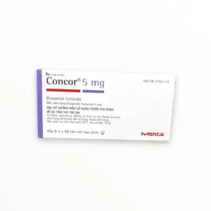 Hộp viên nén bao phim Concor 5mg Merck