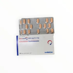 Hộp viên nén bao phim Glucovance 500mg/2.5mg Merck