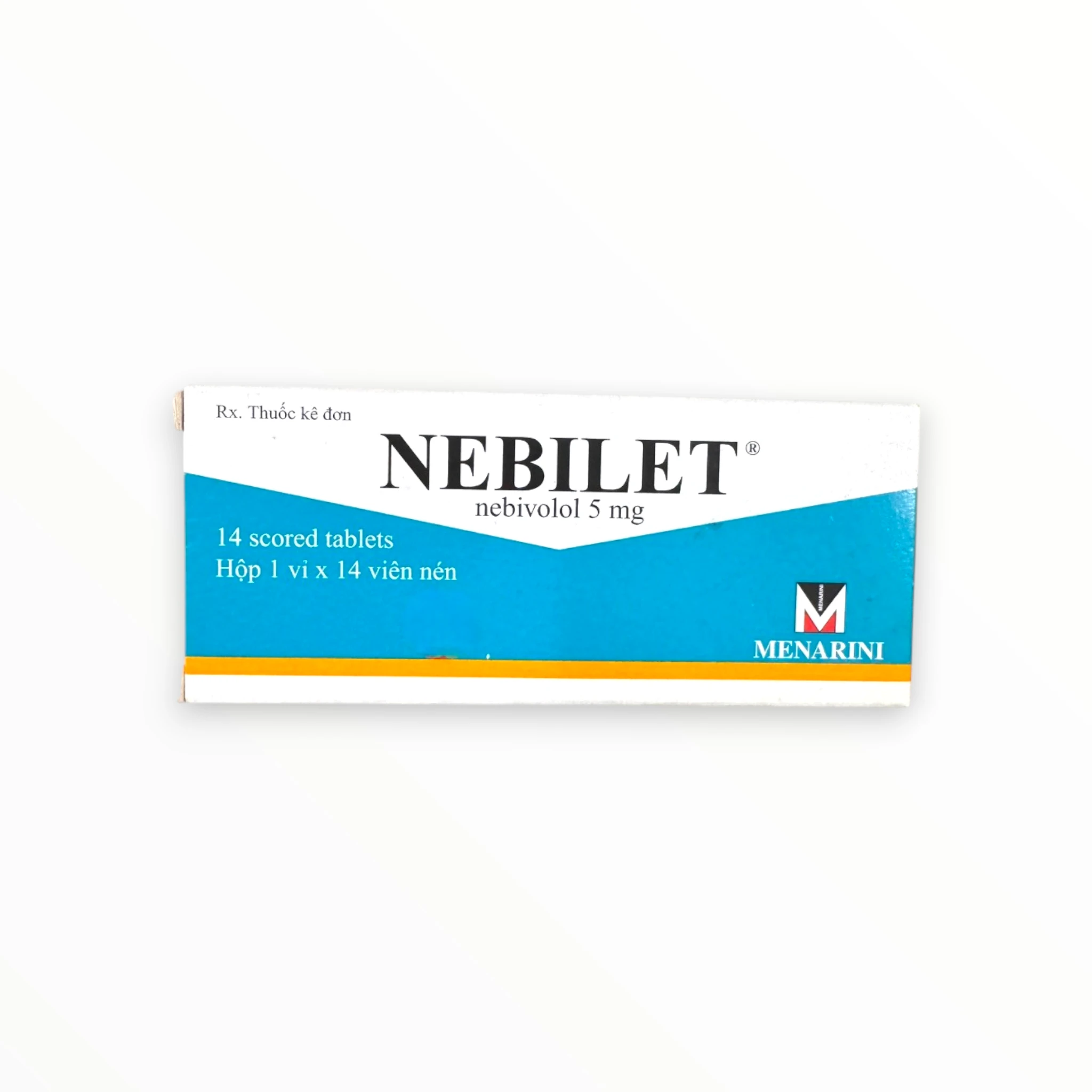Viên nén Nebilet 5mg Menarini Điều trị tăng huyết áp, suy tim mạn tính (Hộp 1 vỉ x 14 viên nén) 1 Hộp viên nén Nebilet 5mg Menarini