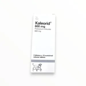 Hộp viên nén phim giải phóng chậm Kaleorid 600mg LEO Pharma