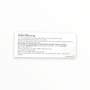 Hộp viên nén phóng thích kéo dài Betaloc ZOK 50mg AstraZeneca